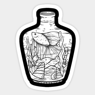 Fish in a Bottle Sticker